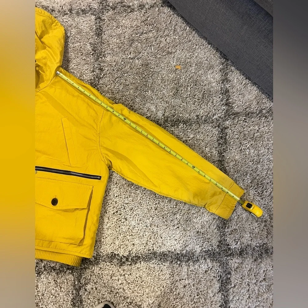 Banana Republic Hooded Fishing Wading Jacket Mens Large Yellow Utility Pockets